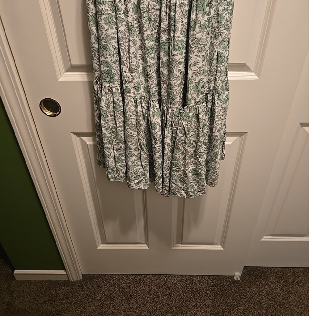 J Crew Green and White Floral Tiered Maxi Dress - Picture 4 of 5